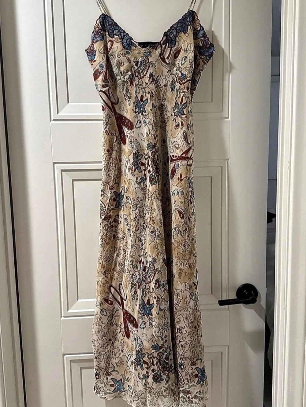 Y2K Fairy Floral Maxi Dress in Cream & Blue Size 8 by Mille Gabrielle